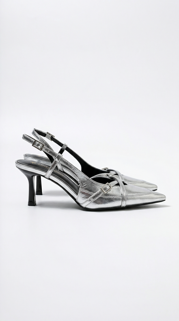 María Ayla™ | Zapatos de tacón Samantha con tira trasera y hebilla