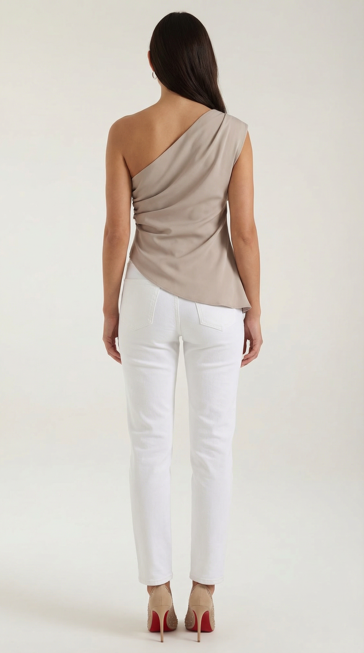 Rosa Herminia™ | Top sin mangas "Selene" de un solo hombro elegante