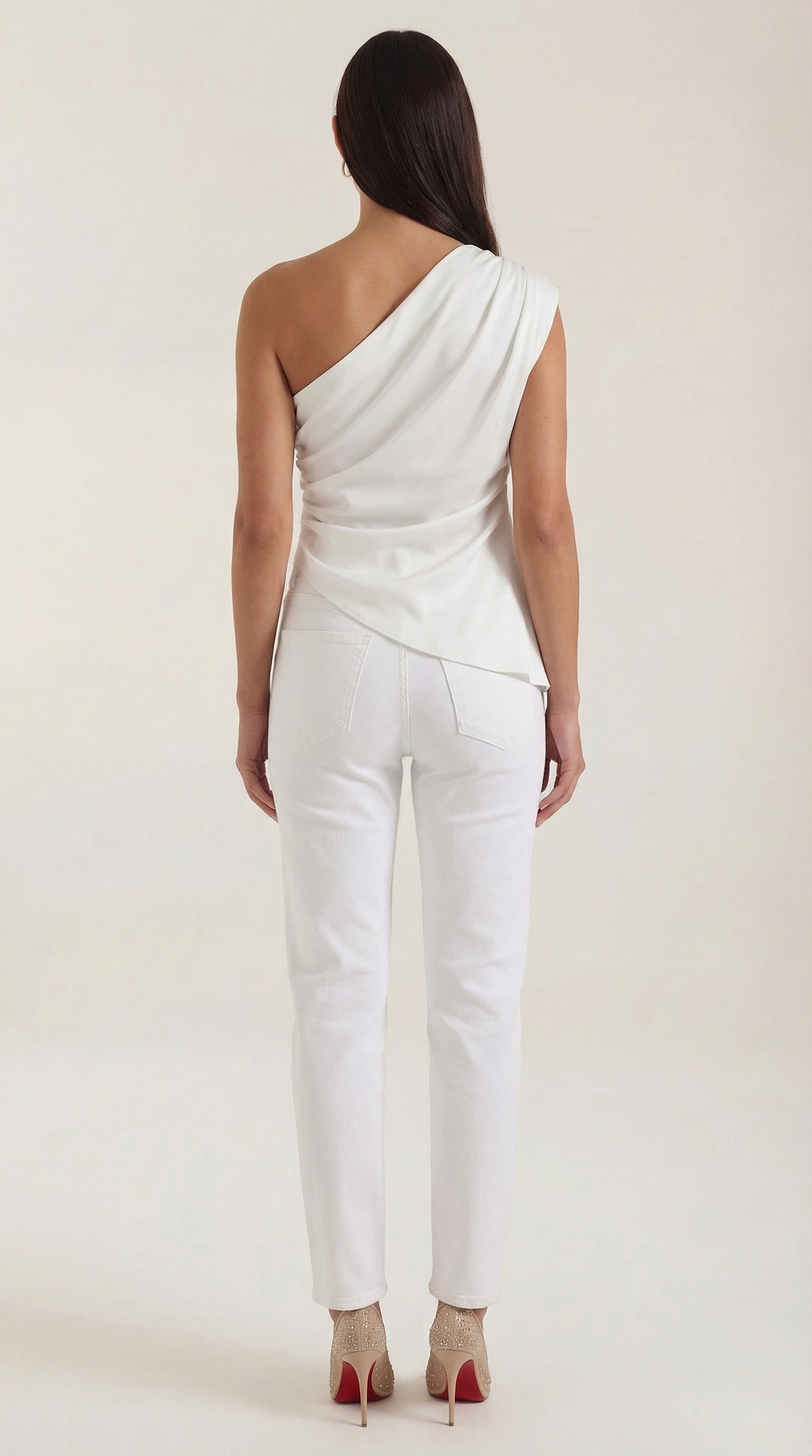 Rosa Herminia™ | Top sin mangas "Selene" de un solo hombro elegante
