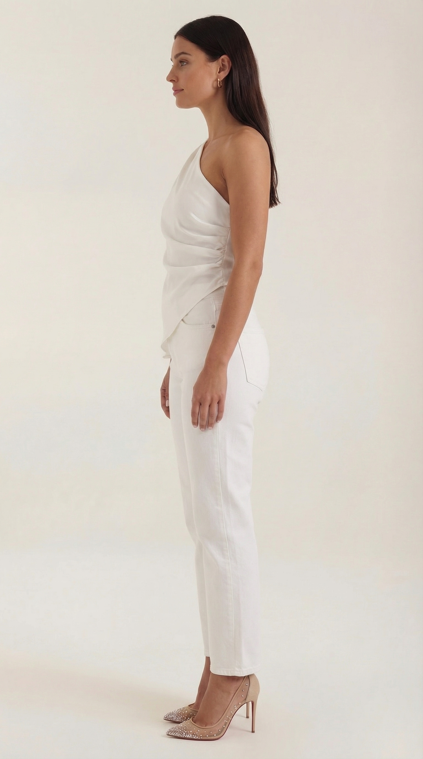 Rosa Herminia™ | Top sin mangas "Selene" de un solo hombro elegante
