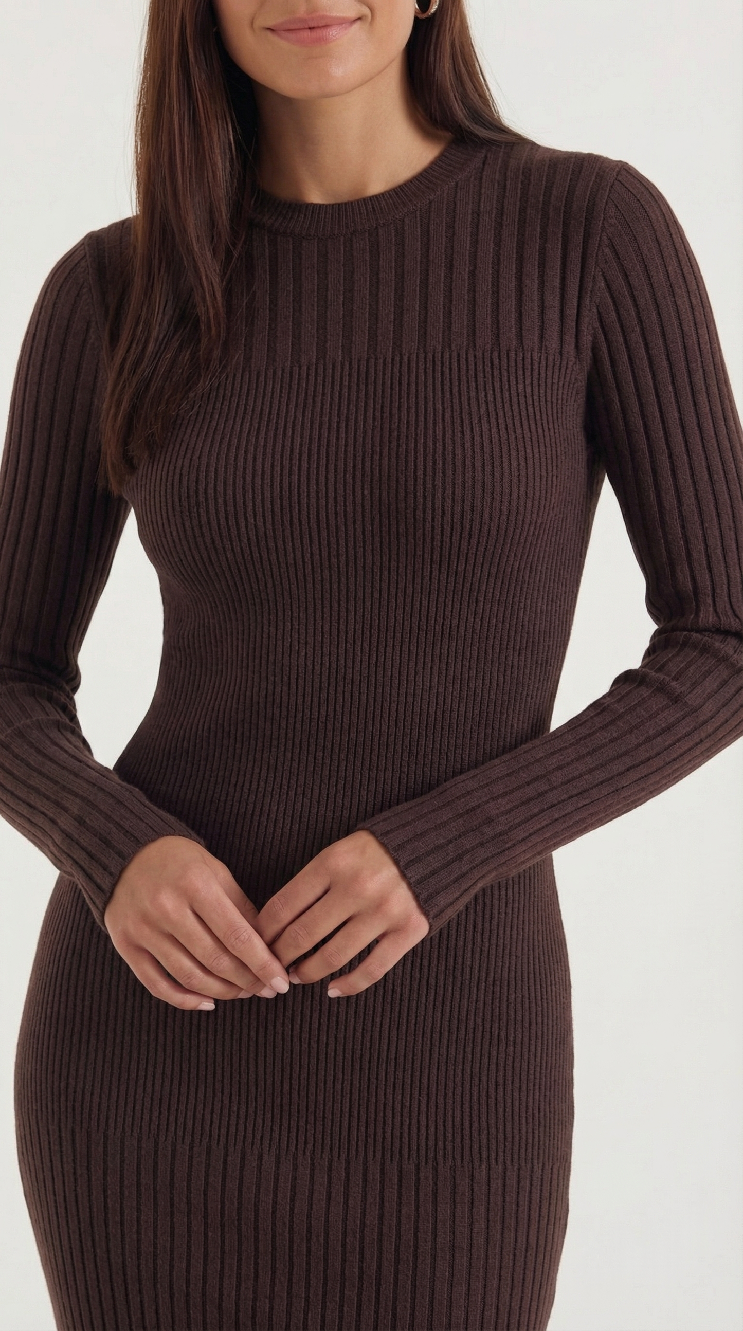 Ana Verdad™ | Sheila - Vestido midi ajustado de canalé