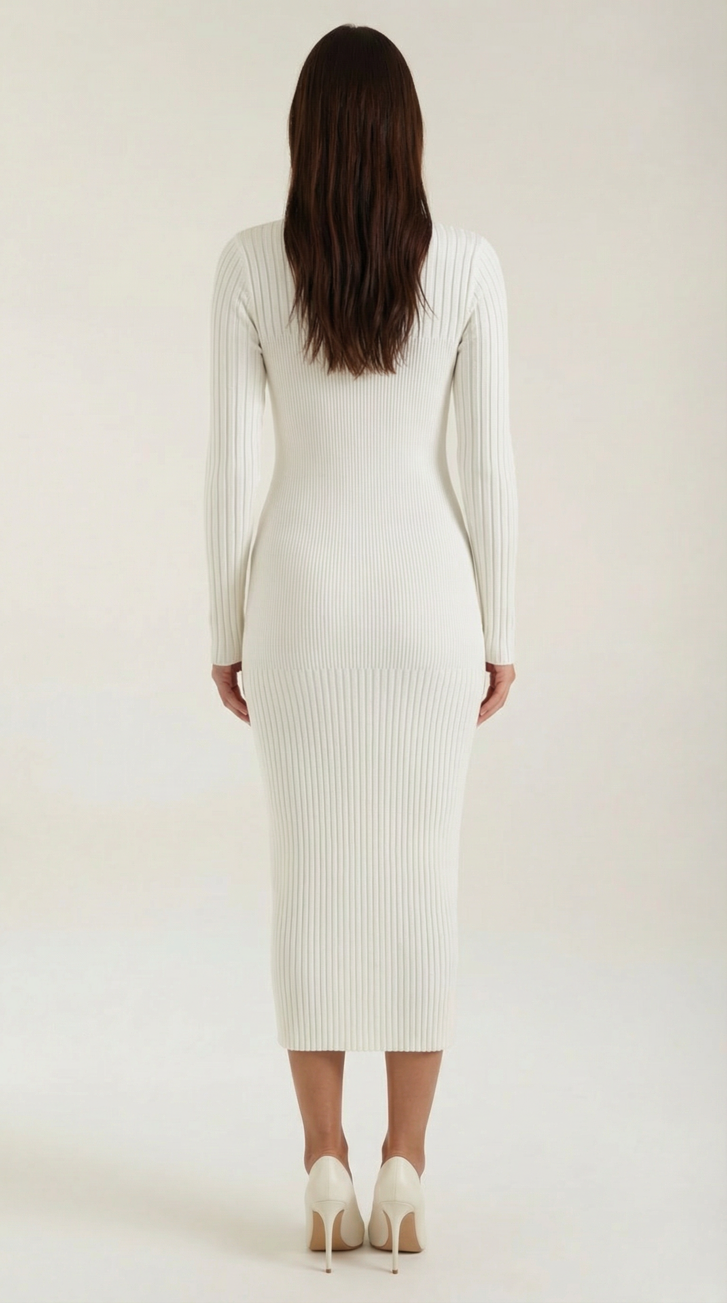 Ana Verdad™ | Sheila - Vestido midi ajustado de canalé