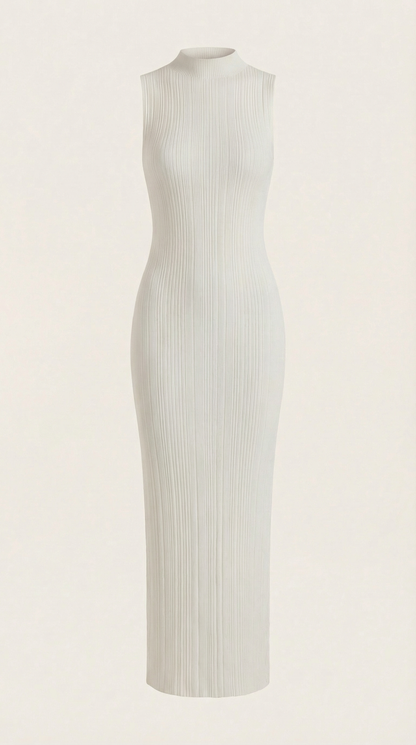 Gabrielle Cosette™ | Vestido midi ajustado de cuello alto