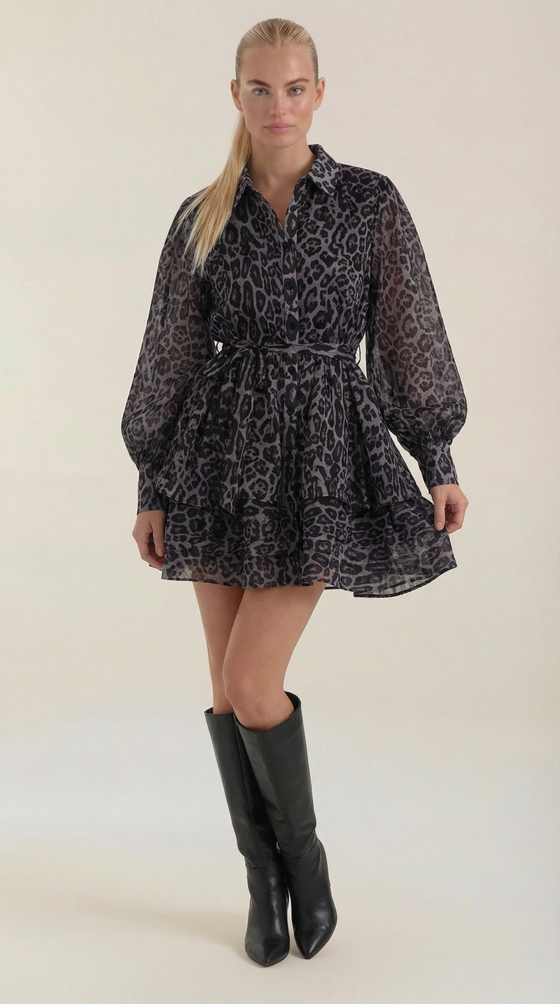Ana Serena™ | Mini vestido estampado de leopardo Stella