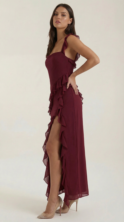 Rosa Jazmín™ | Maxi Vestido Susan con Detalles de Volantes
