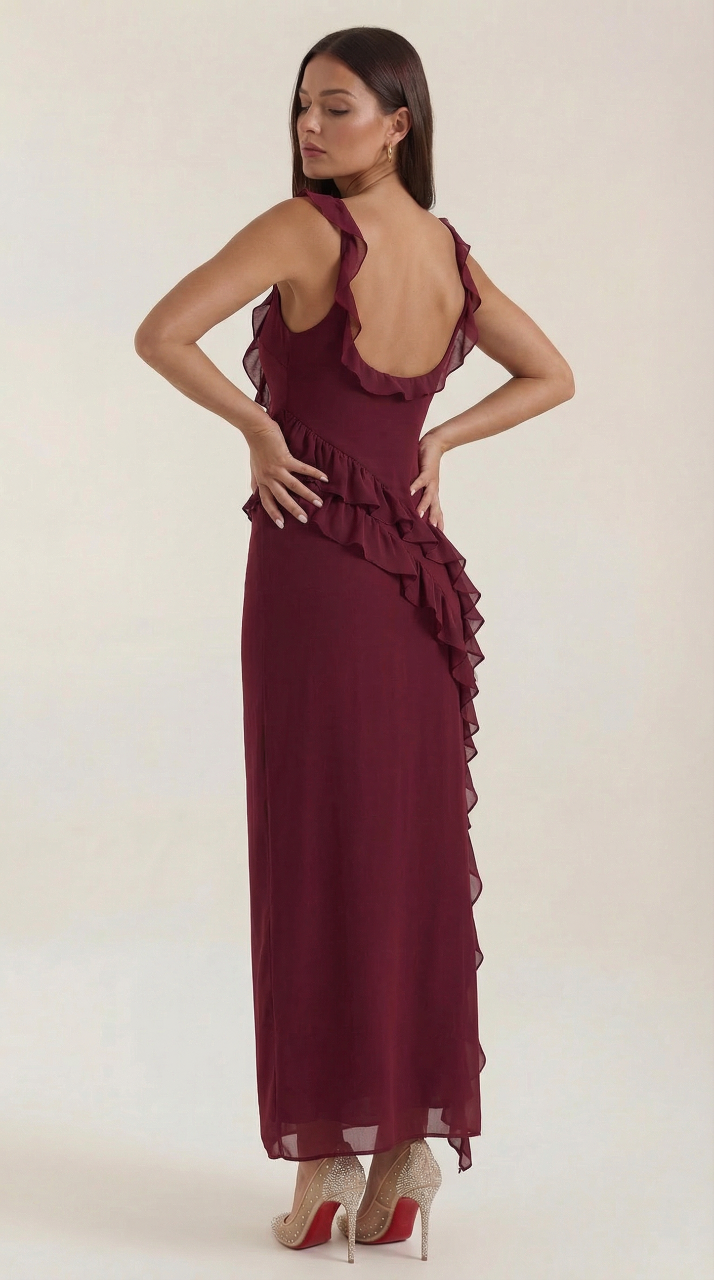Rosa Jazmín™ | Maxi Vestido Susan con Detalles de Volantes