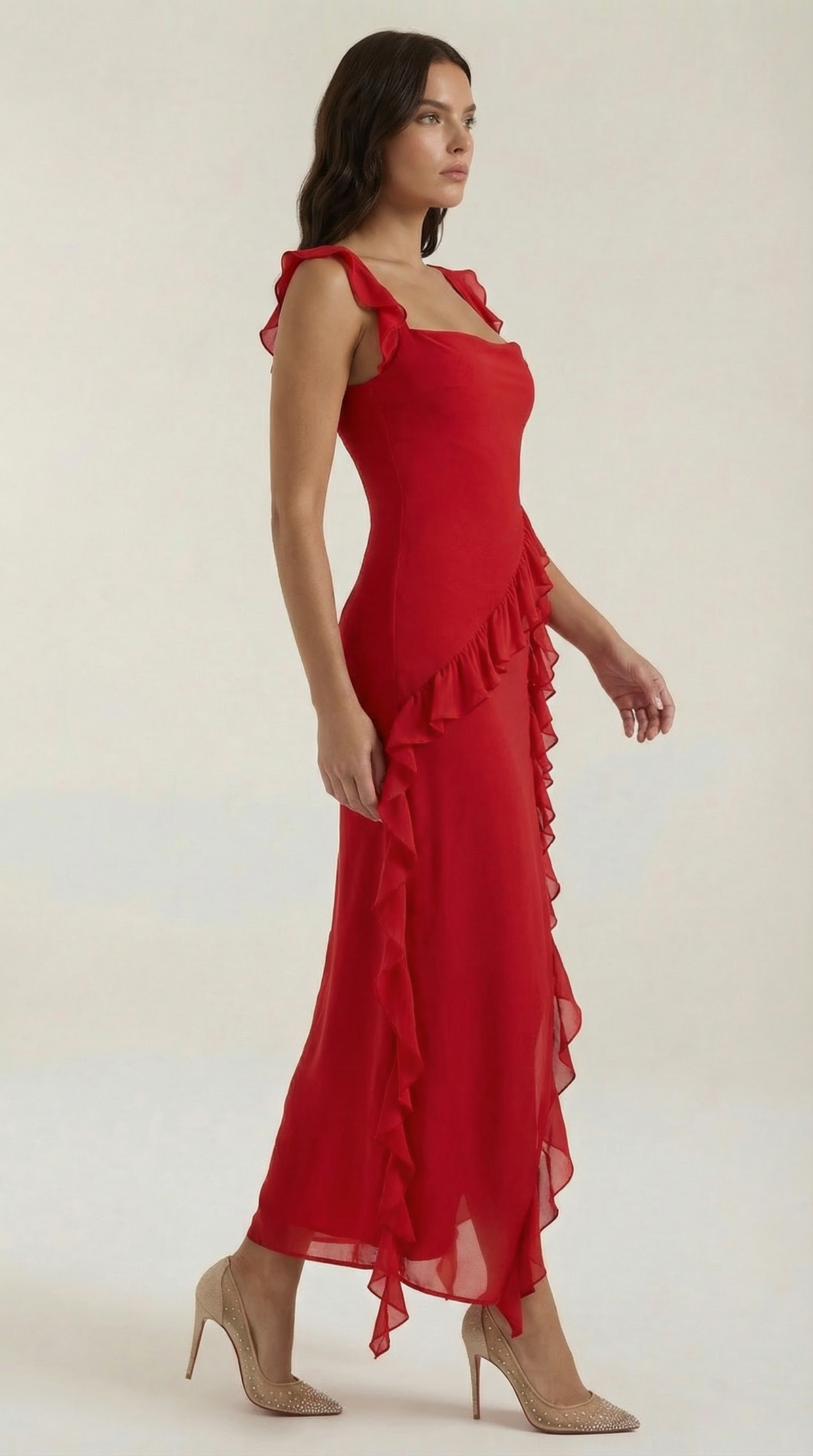 Rosa Jazmín™ | Maxi Vestido Susan con Detalles de Volantes