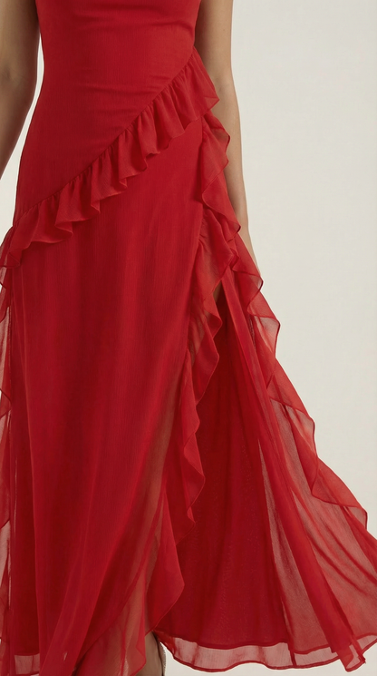 Rosa Jazmín™ | Maxi Vestido Susan con Detalles de Volantes