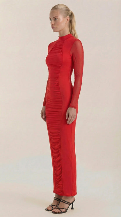 Ana Reyes™ | Vestido Maxi Susanna con Detalles Fruncidos
