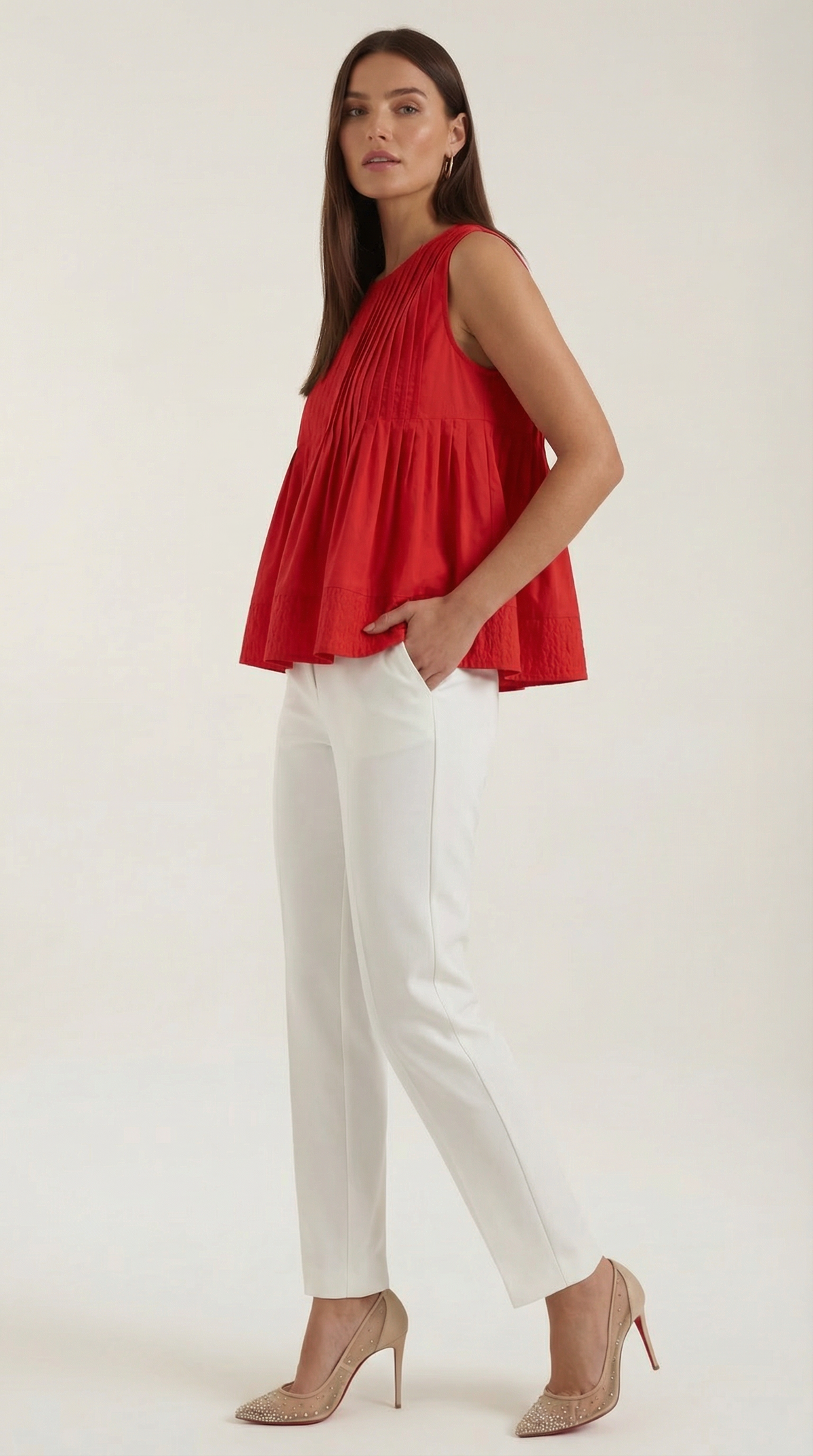 Zurine Pauline™ | Vestido peplum con pliegues - Estilo premium