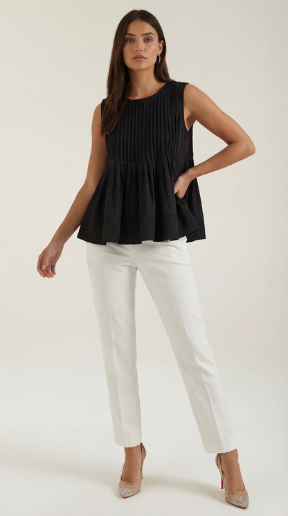 Zurine Pauline™ | Vestido peplum con pliegues - Estilo premium