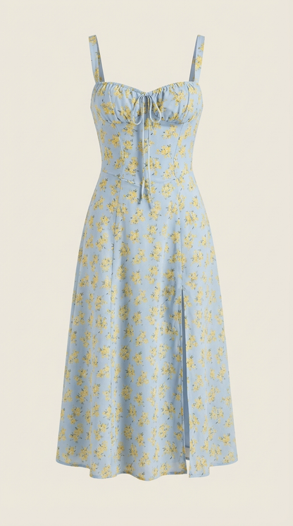 Rosa Aurora™ | Vestido Midi Julia - Alta Calidad