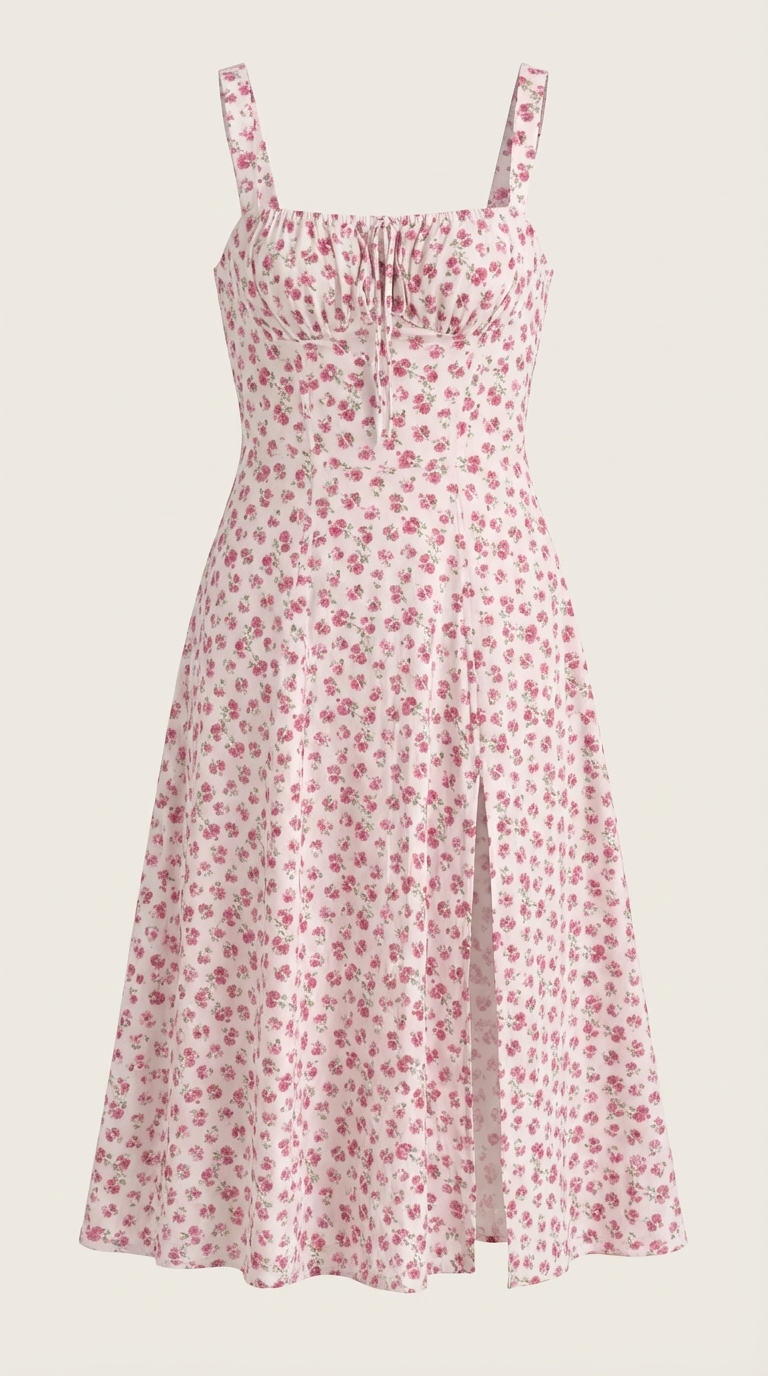 Rosa Aurora™ | Vestido Midi Julia - Alta Calidad