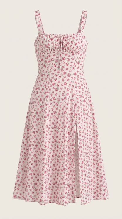 Rosa Aurora™ | Vestido Midi Julia - Alta Calidad
