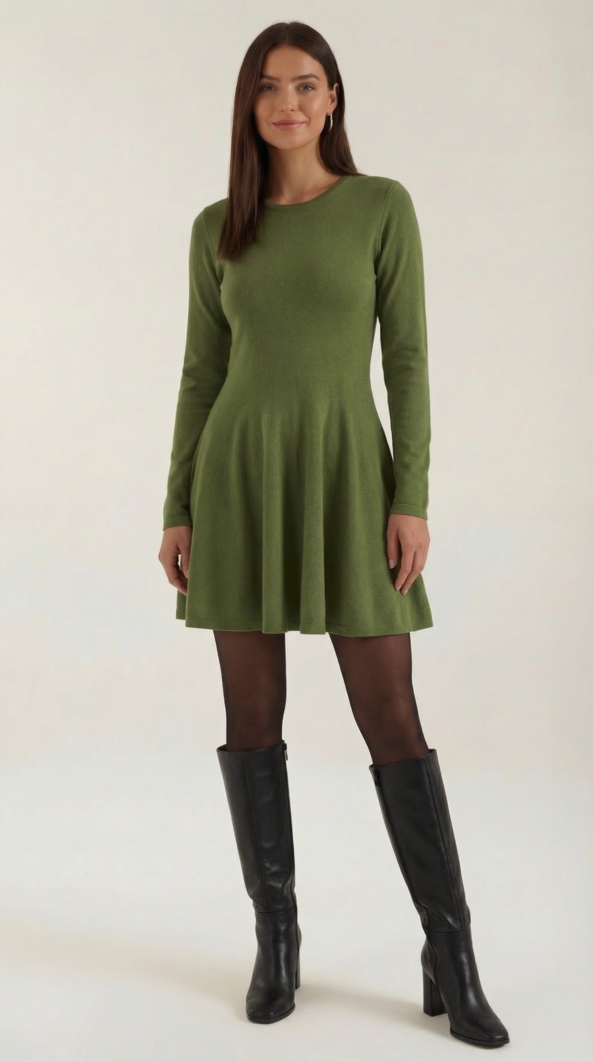 Ana Alcoy™ | Tiffany Mini Dress con Mangas Largas y Pliegues