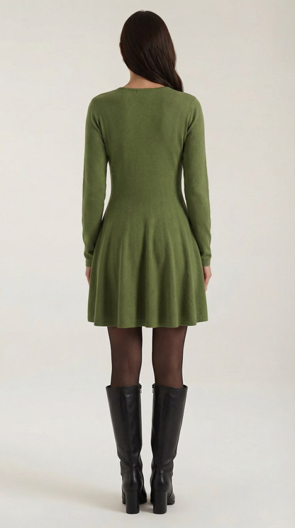 Rosa Engracia™ | Tiffany Plisado Mini Vestido de Mangas Largas