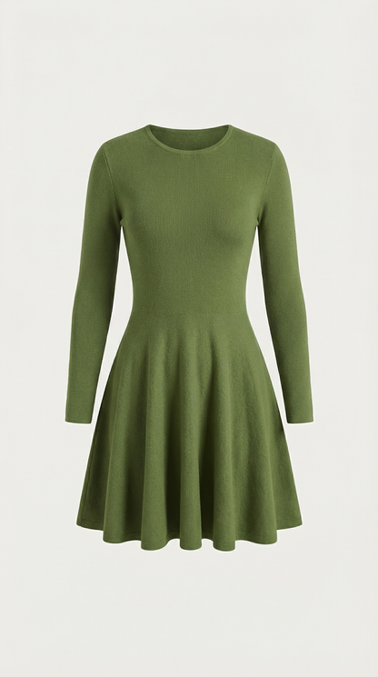 Ana Alcoy™ | Tiffany Mini Dress con Mangas Largas y Pliegues