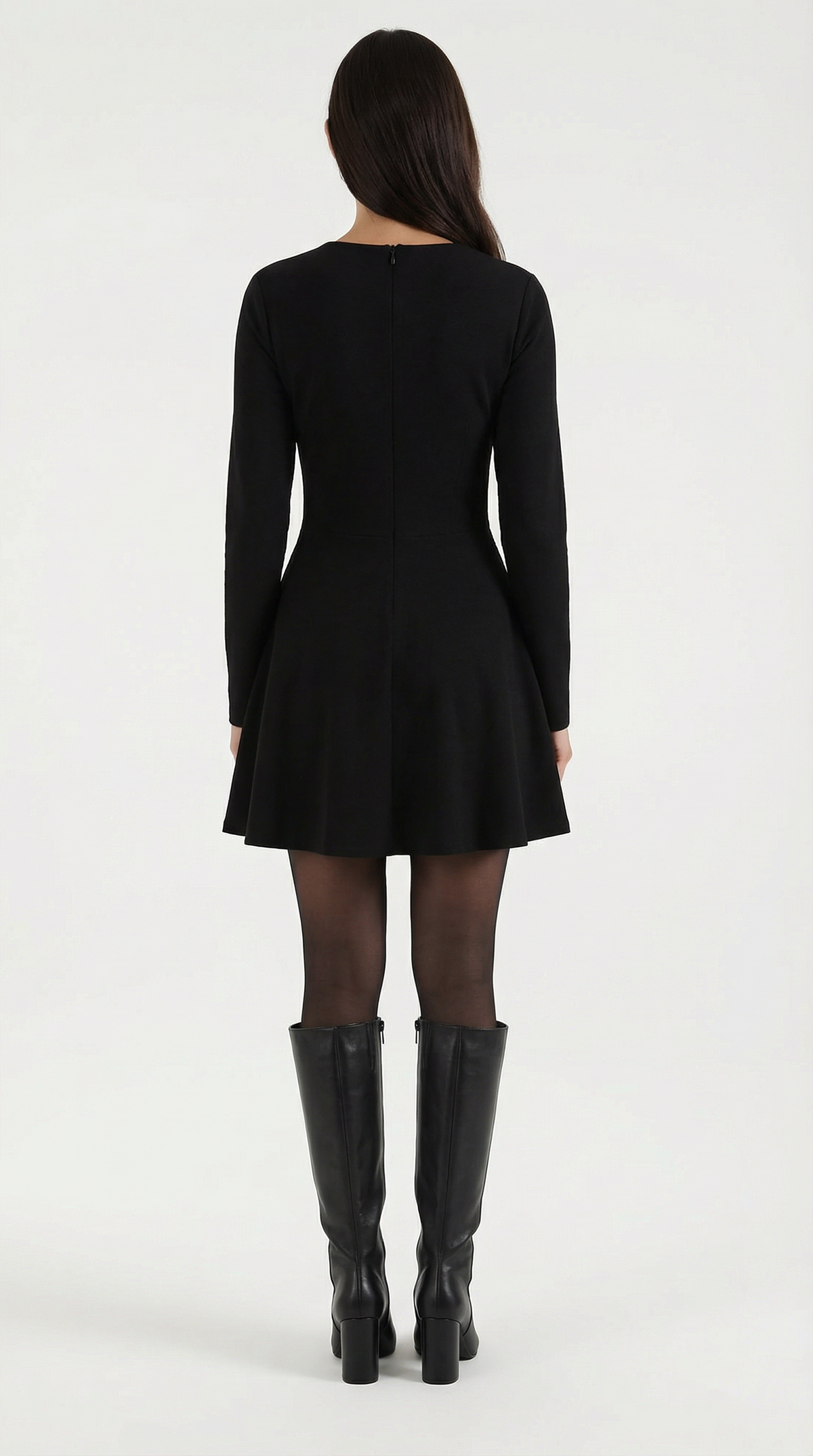Ana Alcoy™ | Tiffany Mini Dress con Mangas Largas y Pliegues