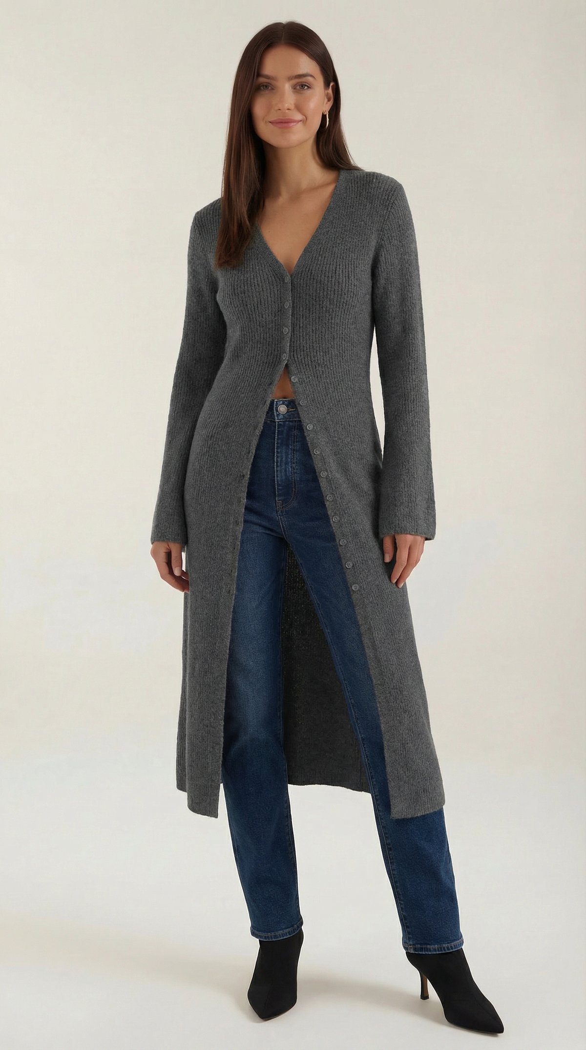 Ana Triana™ | Cárdigan Maxi de Punto 'Valerie' con Escote en Forma de V