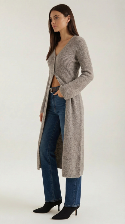 Ana Triana™ | Cárdigan Maxi de Punto 'Valerie' con Escote en Forma de V