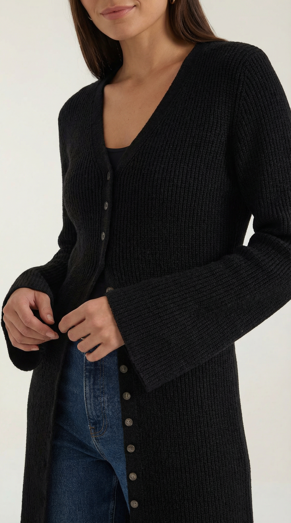 Ana Triana™ | Cárdigan Maxi de Punto 'Valerie' con Escote en Forma de V