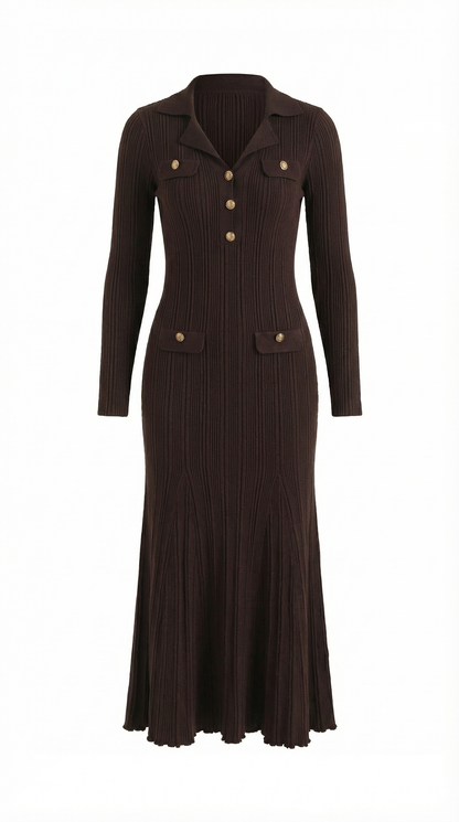 Rosa Leocadia™ | Vestido largo de punto Verónica
