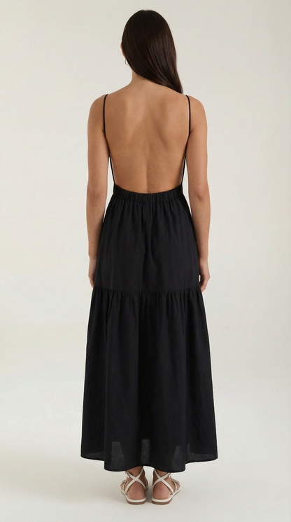 Rosa Adoración™ | Vestido Maxi Espalda Abierta Victoria