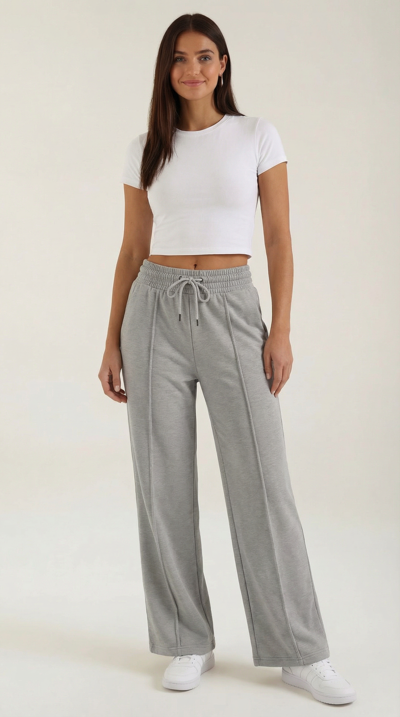 María Elda™ | Virginia Pantalones de Chándal de Pierna Ancha