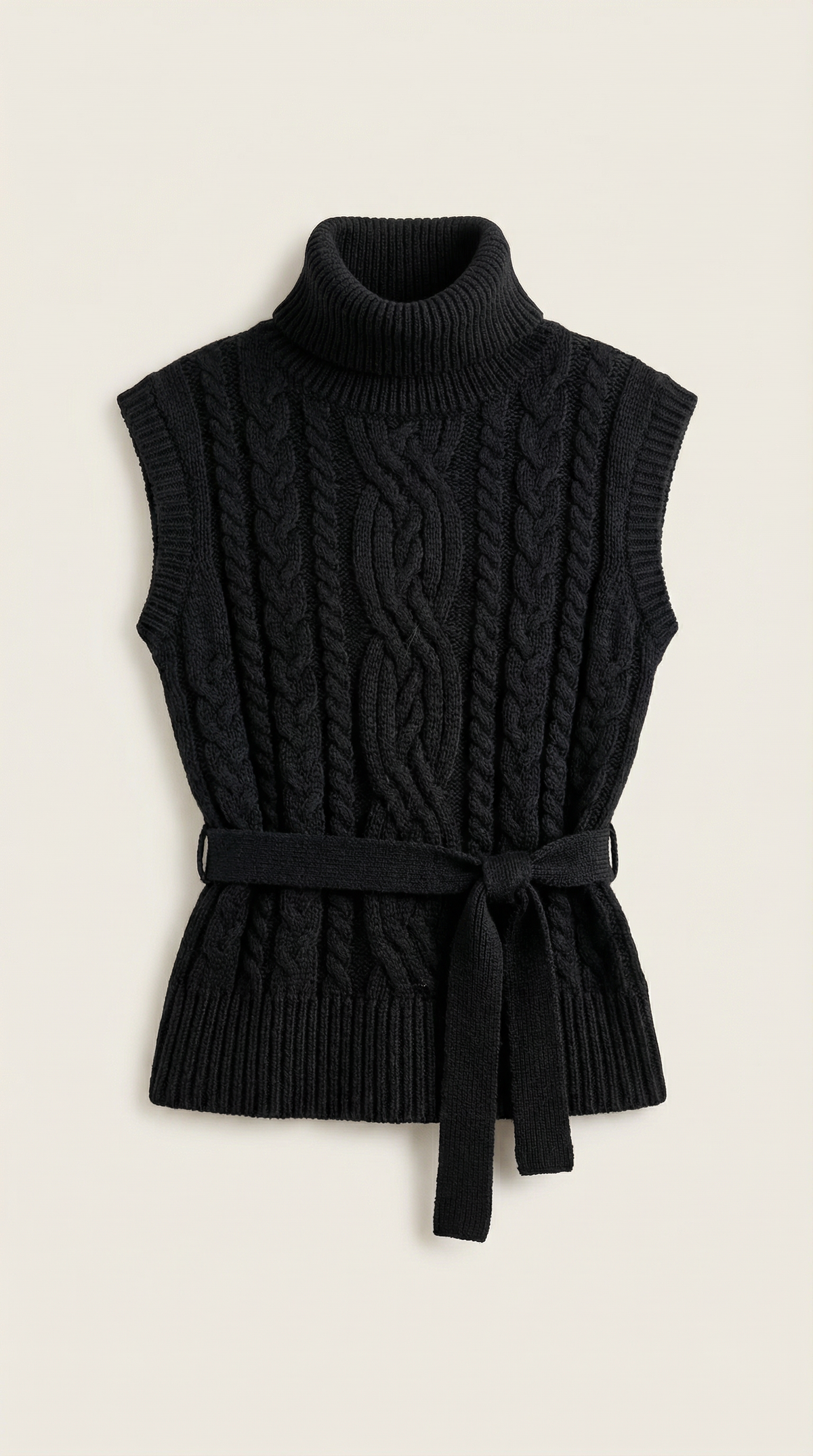 Estibaliz Nala™ | Chaleco de punto trenzado con cuello alto