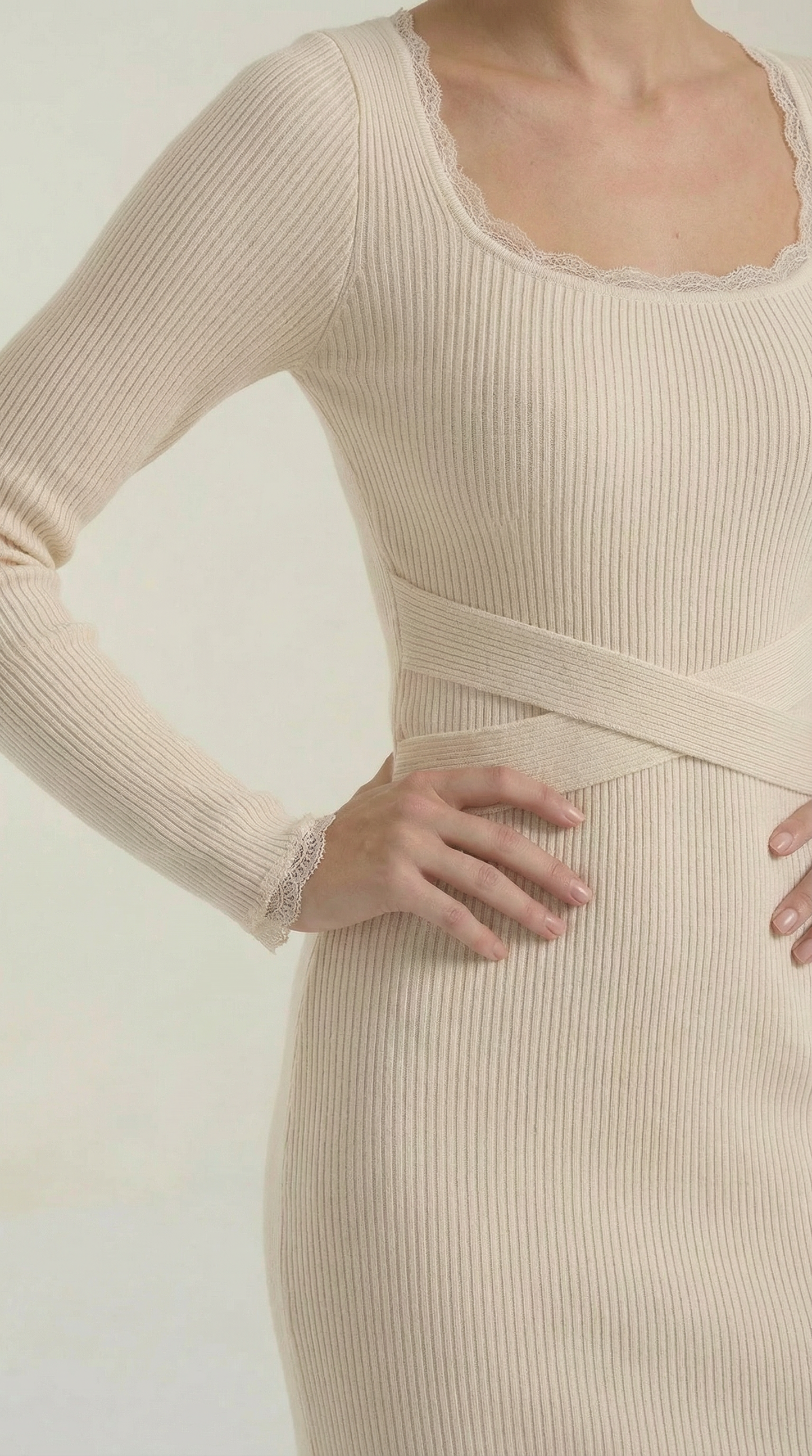 Maritza Sveva™ | Vestido Largo de Punto a Rayas