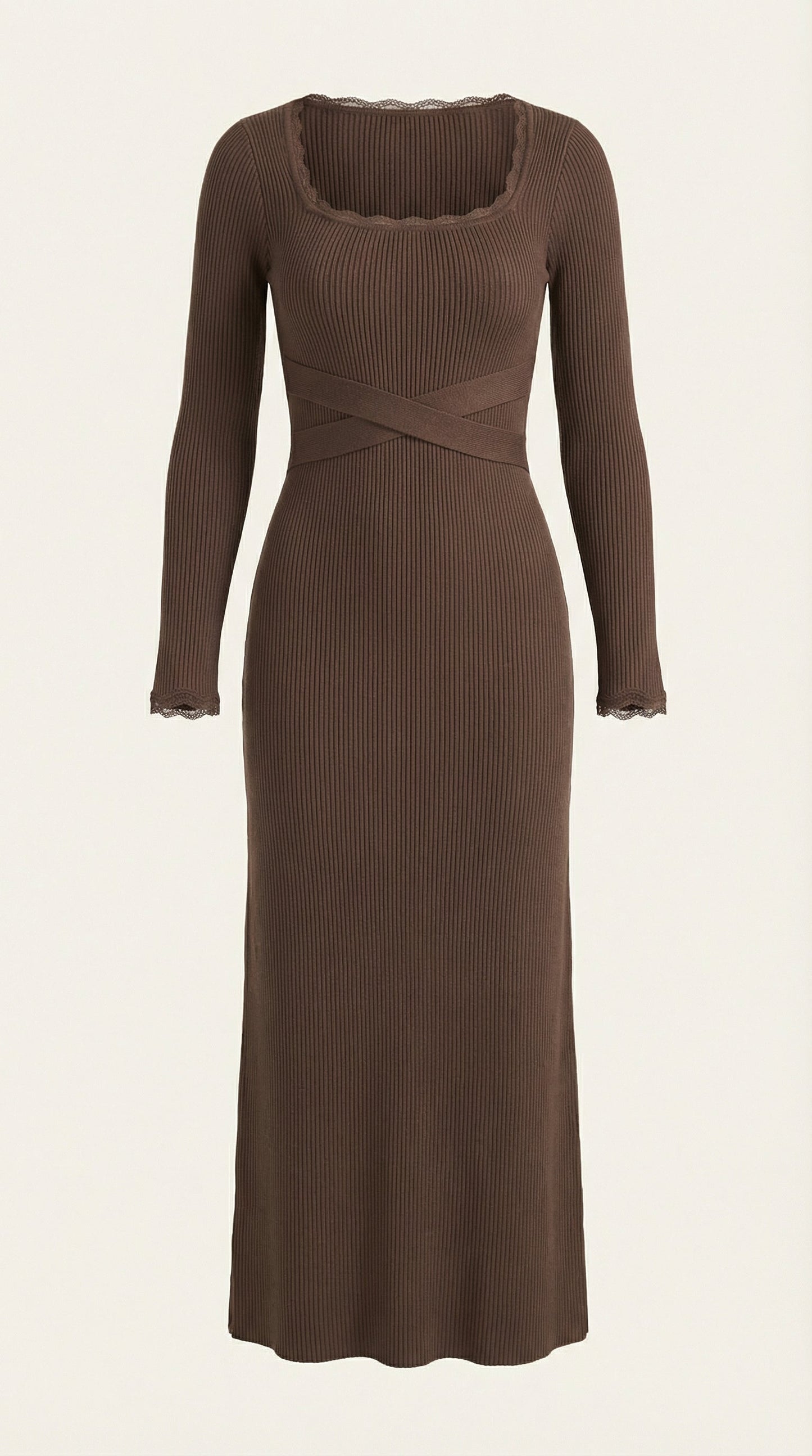 Maritza Sveva™ | Vestido Largo de Punto a Rayas
