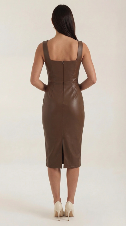 Rosa Xiana™ | Vestido Bodycon Yvonne de Piel Sintética