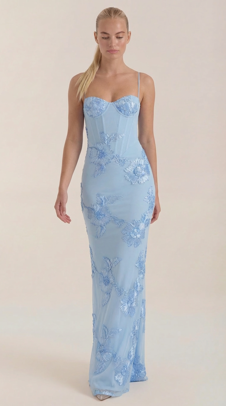 Rosa Yolanda™ | Vestido Maxi Corsé Floral Chantal