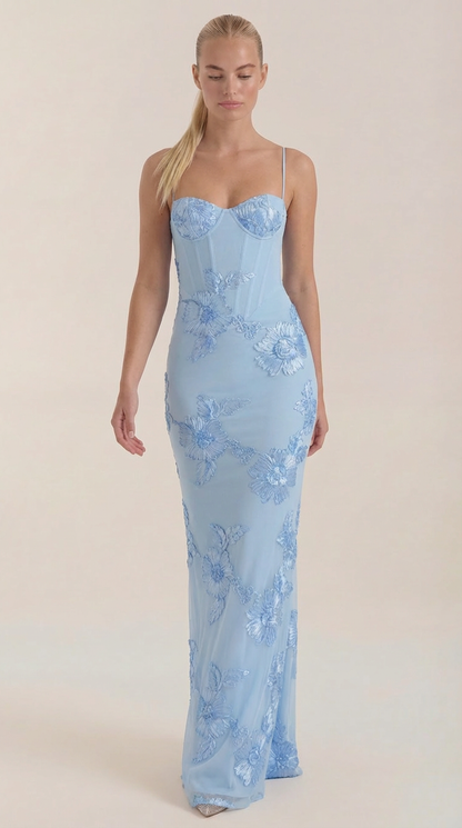 Rosa Yolanda™ | Vestido Maxi Corsé Floral Chantal