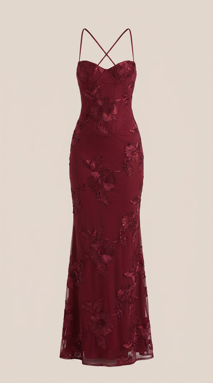 Rosa Yolanda™ | Vestido Maxi Corsé Floral Chantal