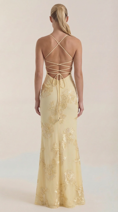Rosa Yolanda™ | Vestido Maxi Corsé Floral Chantal