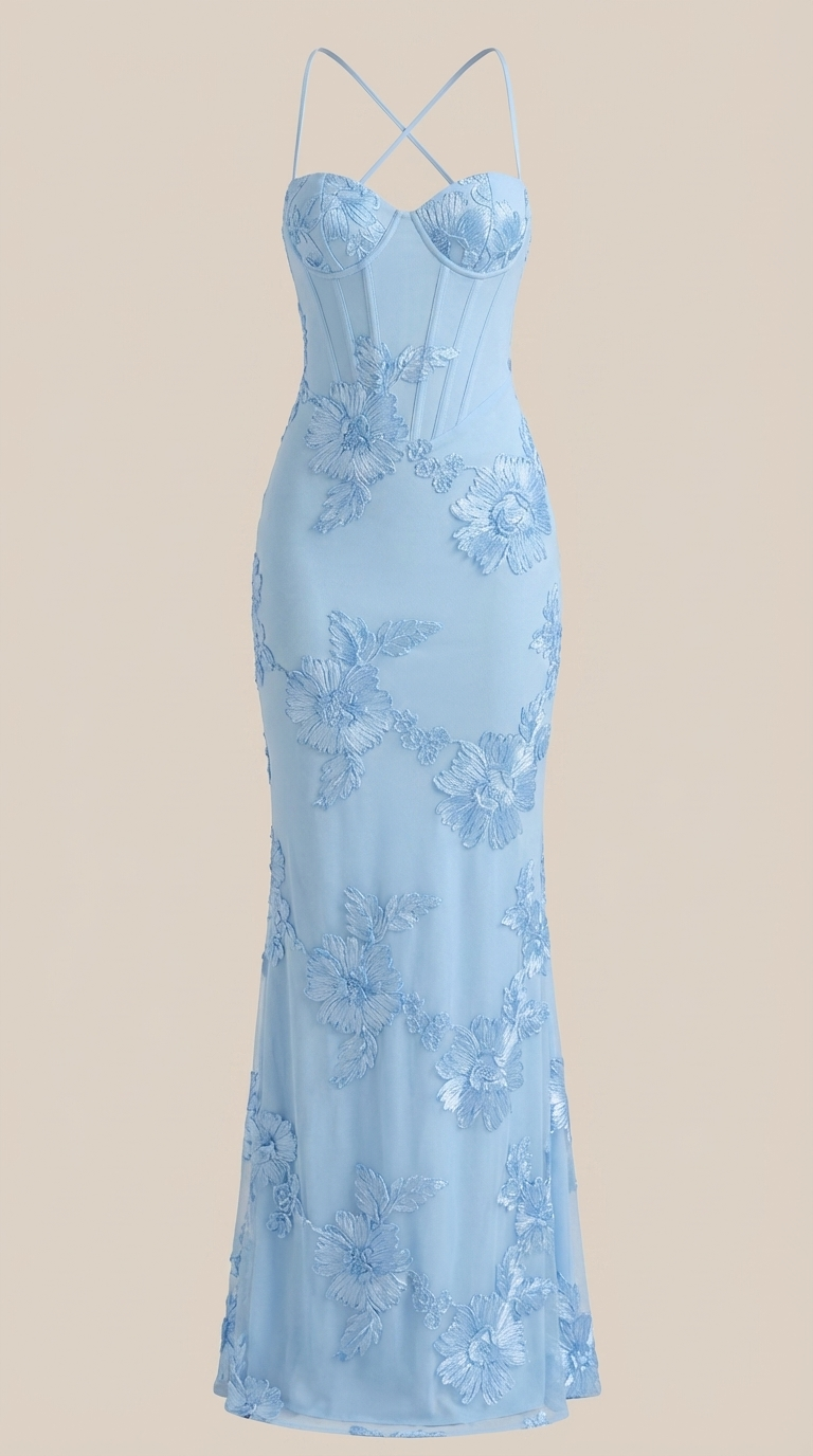 Rosa Yolanda™ | Vestido Maxi Corsé Floral Chantal