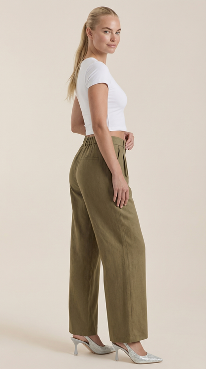 María Esther™ | Pantalones Plisados de Cintura Alta Courtney
