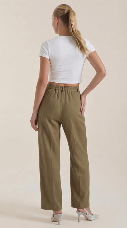 María Esther™ | Pantalones Plisados de Cintura Alta Courtney