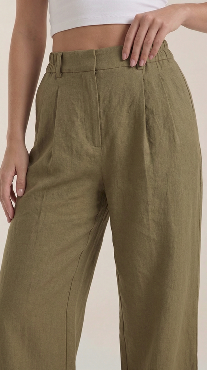 María Esther™ | Pantalones Plisados de Cintura Alta Courtney