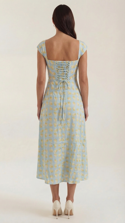 Rosa Brisa™ | Vestido Midi Dahlia - Alta Calidad