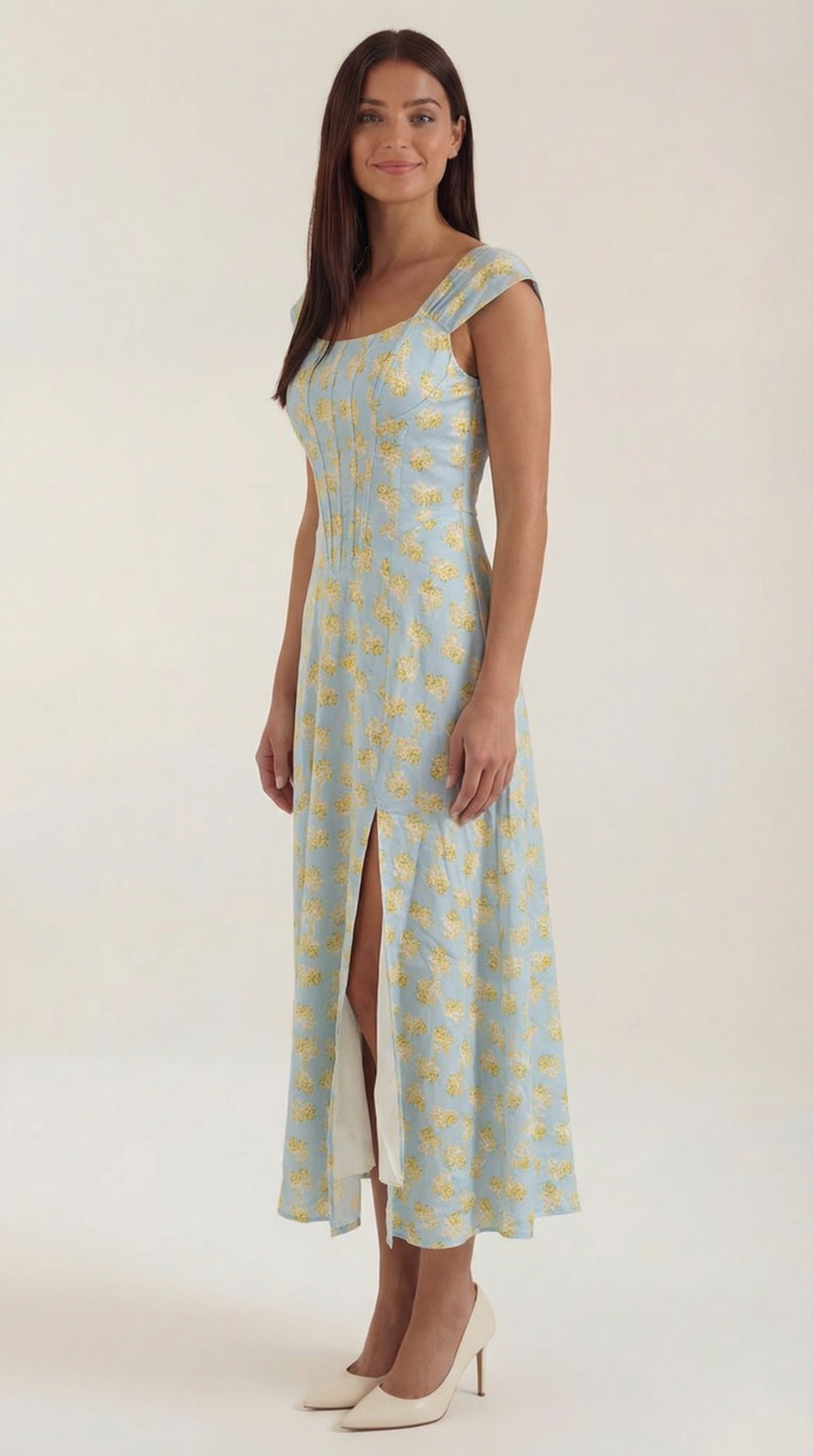 Rosa Brisa™ | Vestido Midi Dahlia - Alta Calidad