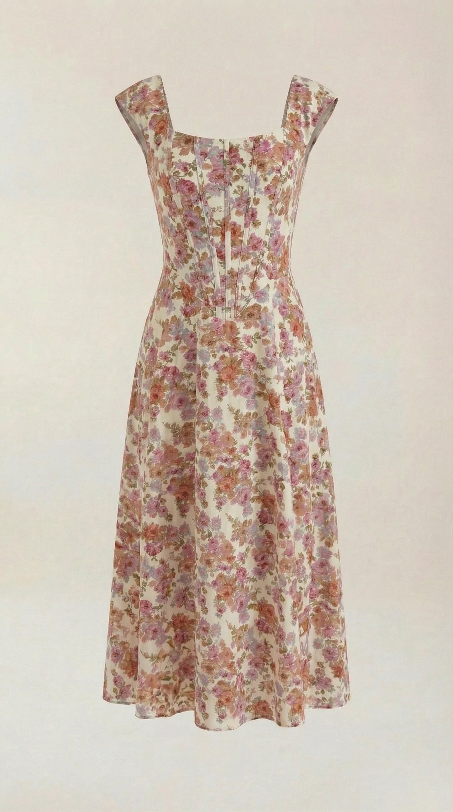 Rosa Brisa™ | Vestido Midi Dahlia - Alta Calidad