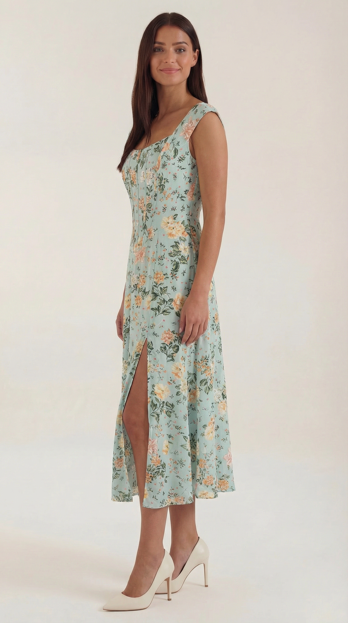 Rosa Brisa™ | Vestido Midi Dahlia - Alta Calidad
