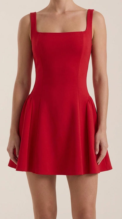 Ana Olimpia™ | Dixie Mini Plisado Acampanado Vestido