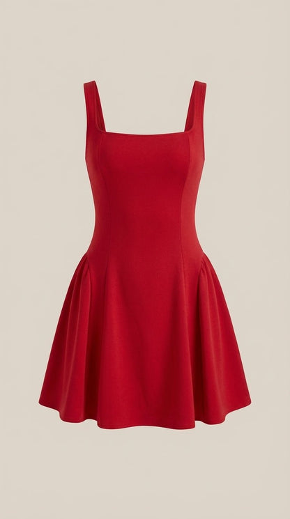 Ana Olimpia™ | Dixie Mini Plisado Acampanado Vestido