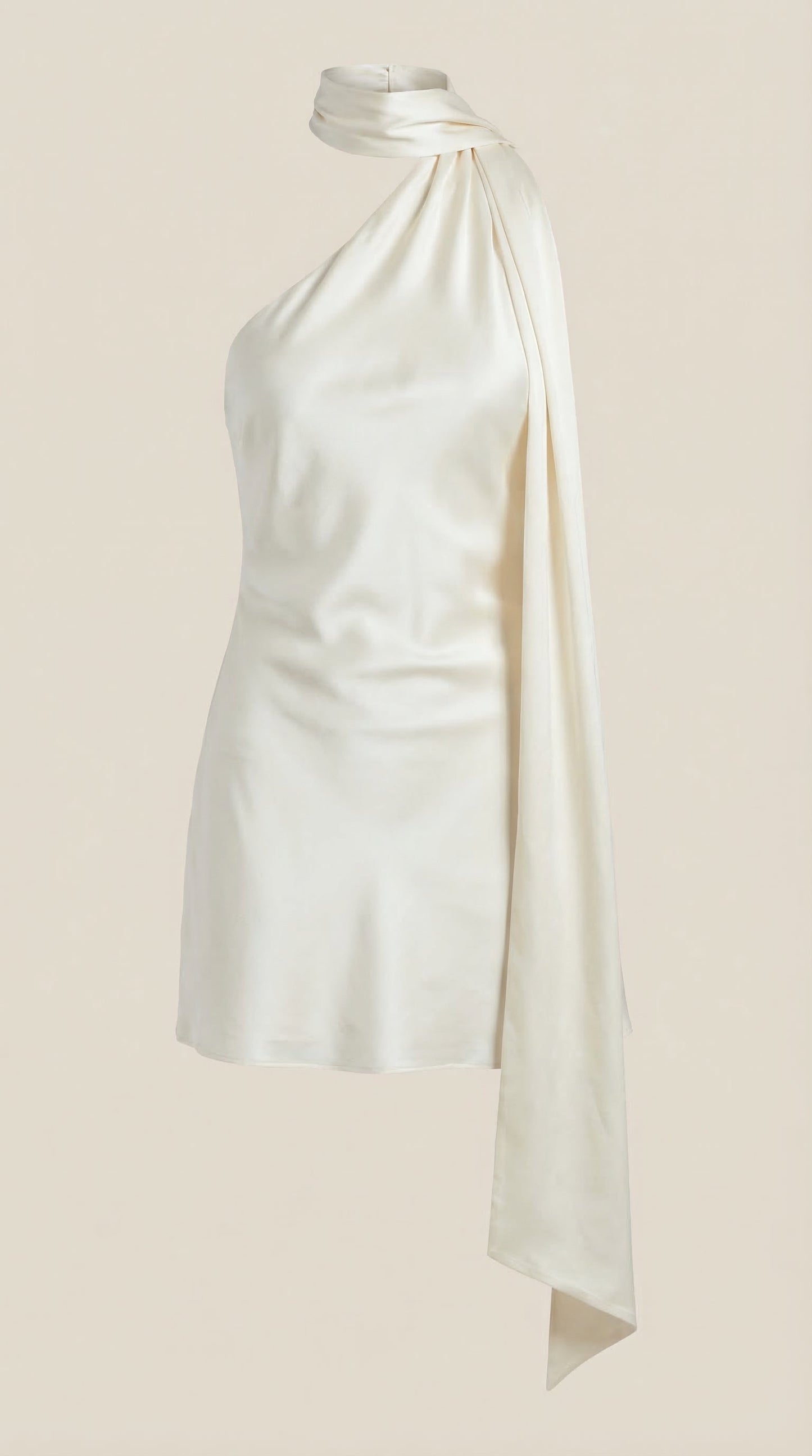 Rosa Almudena™ | Mini Vestido de Satén Dolly con Bufanda