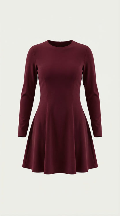 Ana Salomé™ | Vestido Corto de Manga Larga Ébano