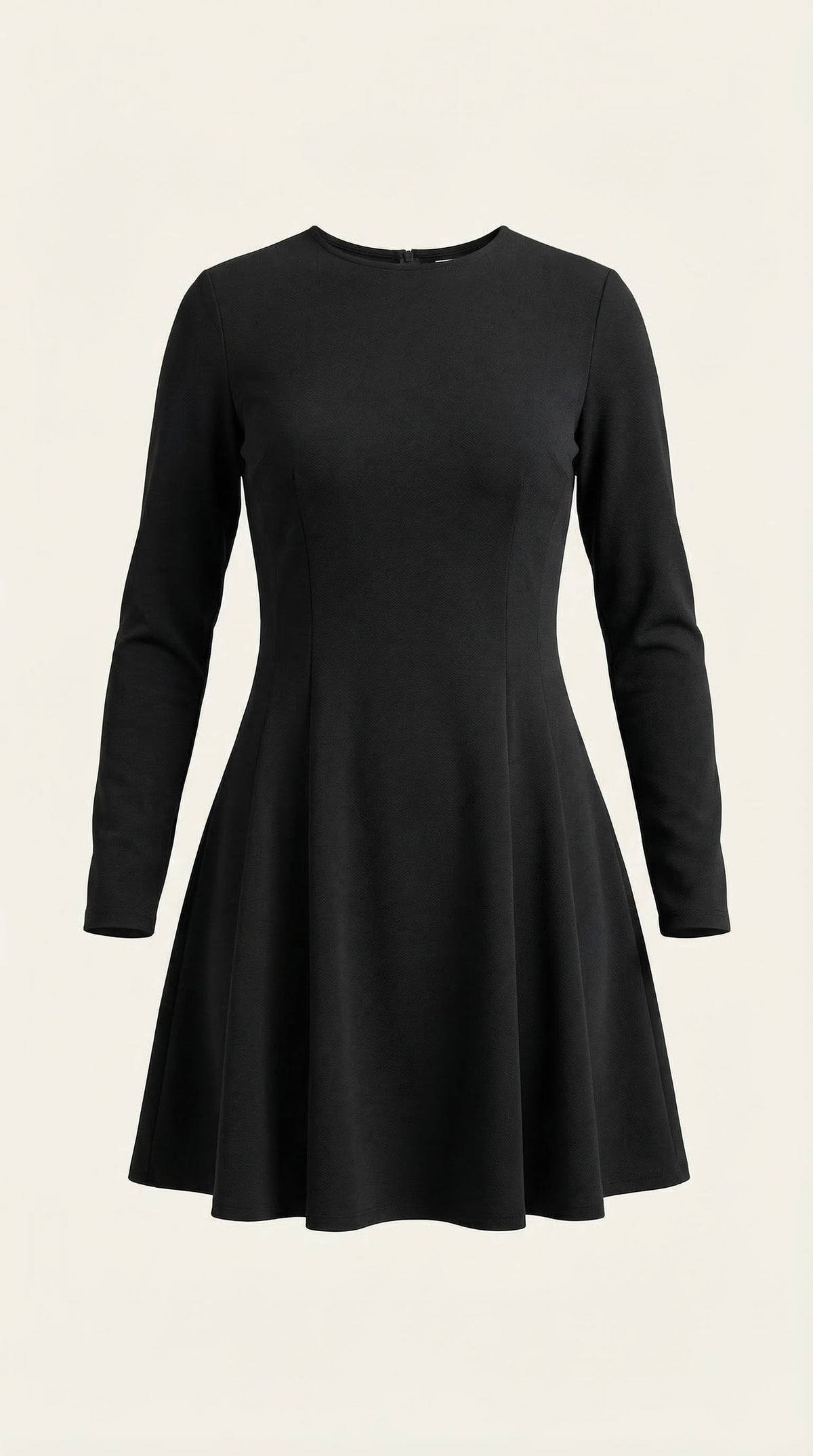 Ana Jael™ | Vestido Corto de Manga Larga Ébano