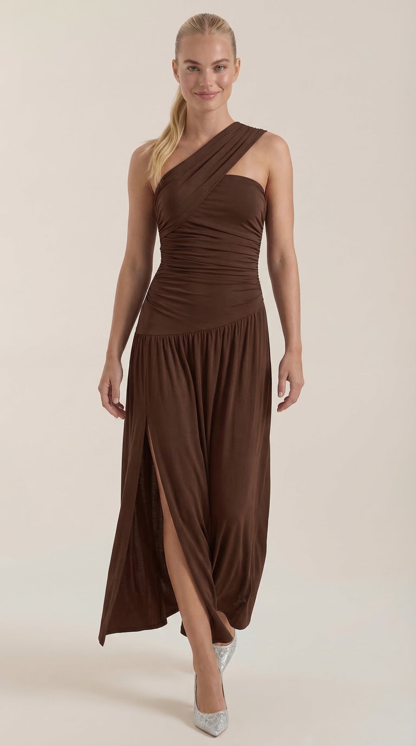 Ana Vanesa™ | Vestido Maxi Asimétrico de Un Hombro Enid
